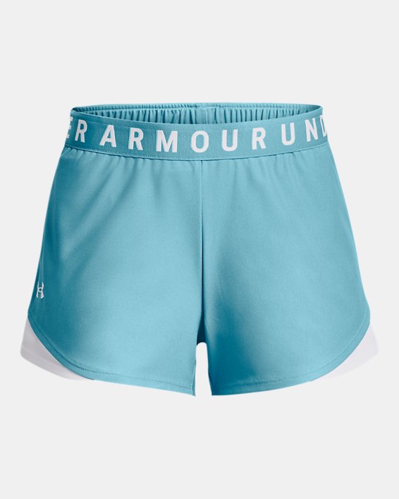 女士UA Play Up Shorts 3.0短褲 in Blue image number 4
